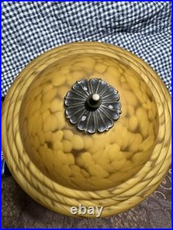 Monkey Lamp, Art Deco Vintage. Bronze On Marble, Beautiful Shade, 3 Small Bulbs