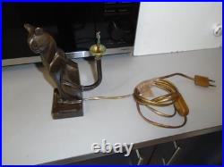 Moreau Hippolyte Lamp Base Cubist Cat. All Equip. Art Deco 1930