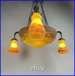 Muller Freres Luneville Art Deco Chandelier Ceiling Light Deckenlampe Leuchter