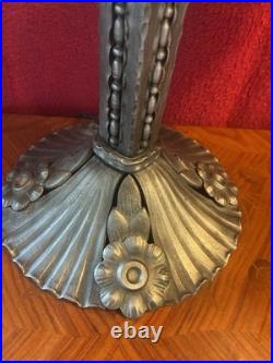 Muller Frères Luneville Important Peacock Lamp Wrought Iron Art Deco 1930