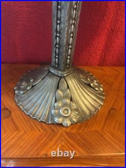 Muller Frères Luneville Important Peacock Lamp Wrought Iron Art Deco 1930