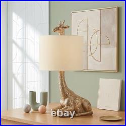 NEW Anthropologie Large Gold Boho Giraffe Table Lamp Lighting Art Deco Set 25