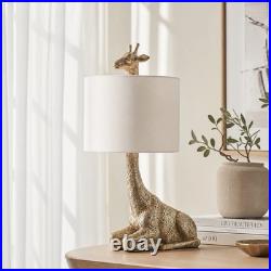 NEW Anthropologie Large Gold Boho Giraffe Table Lamp Lighting Art Deco Set 25