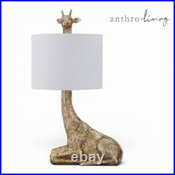 NEW Anthropologie Large Gold Boho Giraffe Table Lamp Lighting Art Deco Set 25