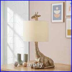 NEW Anthropologie Large Gold Boho Giraffe Table Lamp Lighting Art Deco Set 25