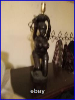 NUDE BLACK WOMAN Lamp Beautiful Breast Art Deco Playboy Mansion Antique
