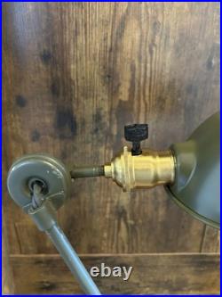 N. O. S. 1940's Edon Industrial Lamp WWII Era Light Art Deco Wall Bench Mount