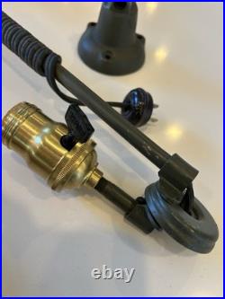 N. O. S. 1940's Edon Industrial Lamp WWII Era Light Art Deco Wall Bench Mount