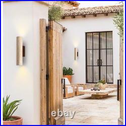 Natural Yellow Travertine Wall Lamp, 11H Long Linear Stone Wall Sconce with