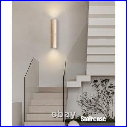 Natural Yellow Travertine Wall Lamp, 11H Long Linear Stone Wall Sconce with