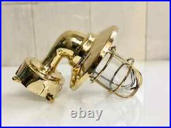 Nautical Solid Brass Outdoor Exterior Wall Light Fixture With Junction Box