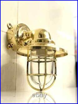 Nautical Solid Brass Outdoor Exterior Wall Light Fixture With Junction Box