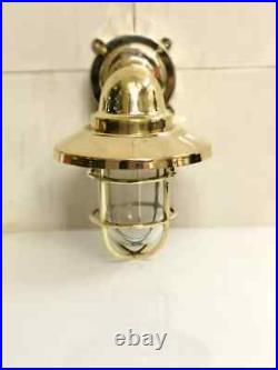 Nautical Solid Brass Outdoor Exterior Wall Light Fixture With Junction Box