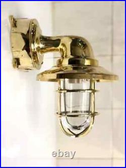 Nautical Solid Brass Outdoor Exterior Wall Light Fixture With Junction Box
