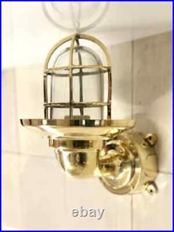 Nautical Solid Brass Outdoor Exterior Wall Light Fixture With Junction Box