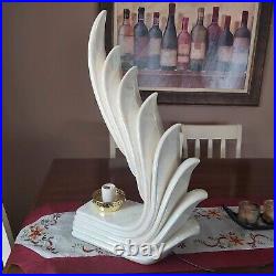 New Wave Regency Art Deco Style Lamp-25 inches Tall-Mother of Pearl Finish