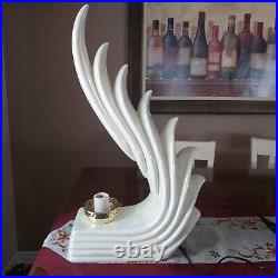 New Wave Regency Art Deco Style Lamp-25 inches Tall-Mother of Pearl Finish