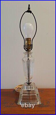 New York 1940's Art Deco Cut Glass Form Table Lamp Paul Hanson Style