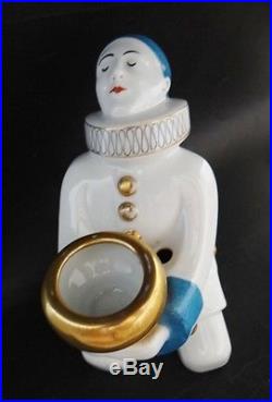 Night Perfume Lamp A. L. Made in France Signed Art Deco ALADIN Pierrot Harlequin