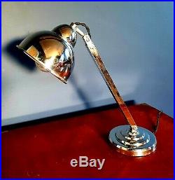 ORIGINAL ART DECO CHROME DESK LAMP. 1930sVERY RARE