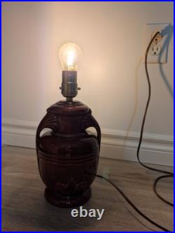 OXBLOOD RED Art Deco Pottery Lamp Working Ceramic Table Lamp Vintage