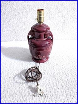 OXBLOOD RED Art Deco Pottery Lamp Working Ceramic Table Lamp Vintage