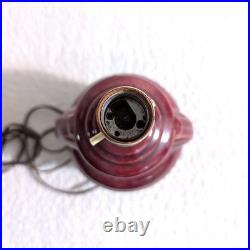 OXBLOOD RED Art Deco Pottery Lamp Working Ceramic Table Lamp Vintage