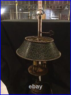 Old Antique Art Deco Era Table Lamp With Stone Base C1