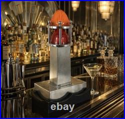 One Of A Kind Art Deco Machine Age Chrome / Wood Lighthouse Table Lamp Light