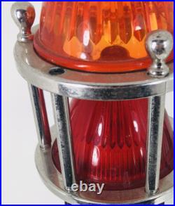 One Of A Kind Art Deco Machine Age Chrome / Wood Lighthouse Table Lamp Light
