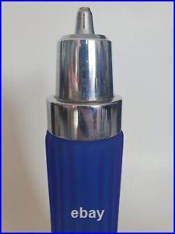 Original 1930s Cobalt Glass & Chrome Sailboat Art Deco Lamp