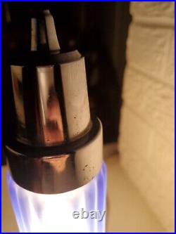 Original 1930s Cobalt Glass & Chrome Sailboat Art Deco Lamp