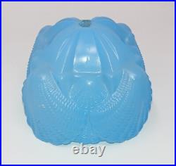 Original Antique Art Deco Glass Boudoir Table Lamp Trinket Dish Blue Rare Unique
