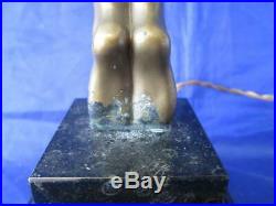 Original Art Deco 1920`s Figural Nude Lady Lamp with Tiered Marble Base