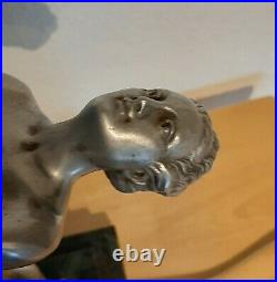 Original Art Deco 1920`s Molins Balleste Lady Lamp with Tiered Marble Base VGC