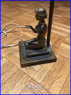 Original Art Deco Kneeling Lady Lamp Made In Germany