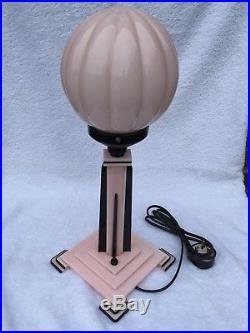 Original Art Deco Lucite / Perspex Table Lamp And Shade