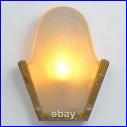 Original Art Deco PHARAO Wall Lamp Brass Gold Glass 1980 E27 LED 24.5 cm