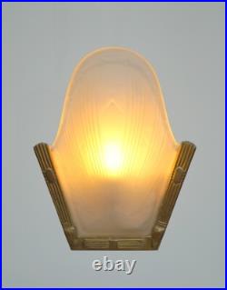 Original Art Deco PHARAO Wall Lamp Brass Gold Glass 1980 E27 LED 24.5 cm