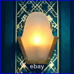 Original Art Deco PHARAO Wall Lamp Brass Gold Glass 1980 E27 LED 24.5 cm