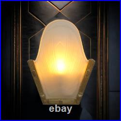 Original Art Deco PHARAO Wall Lamp Brass Gold Glass 1980 E27 LED 24.5 cm