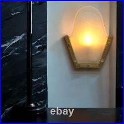 Original Art Deco PHARAO Wall Lamp Brass Gold Glass 1980 E27 LED 24.5 cm