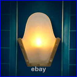 Original Art Deco PHARAO Wall Lamp Brass Gold Glass 1980 E27 LED 24.5 cm