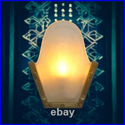 Original Art Deco PHARAO Wall Lamp Brass Gold Glass 1980 E27 LED 24.5 cm