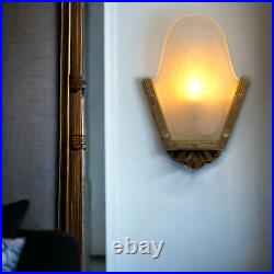 Original Art Deco PHARAO Wall Lamp Brass Gold Glass 1980 E27 LED 24.5 cm