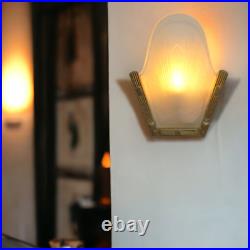 Original Art Deco PHARAO Wall Lamp Brass Gold Glass 1980 E27 LED 24.5 cm