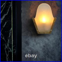 Original Art Deco PHARAO Wall Lamp Brass Gold Glass 1980 E27 LED 24.5 cm
