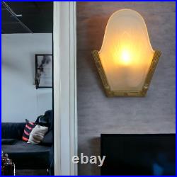 Original Art Deco PHARAO Wall Lamp Brass Gold Glass 1980 E27 LED 24.5 cm