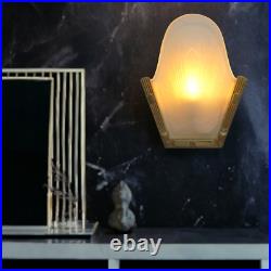 Original Art Deco PHARAO Wall Lamp Brass Gold Glass 1980 E27 LED 24.5 cm