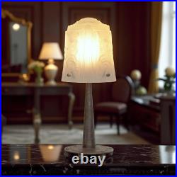 Original Art Deco Table Lamp Spiral Muller Frères Lunéville 1910 Hammered